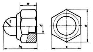 Prevailing Torque Hexagon Domed Nuts