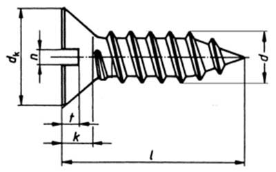 ISO 1482 : Slotted Countersunk Head Tapping Screws Screws