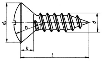 ISO 1483 : Slotted Raised Countersunk Head Tapping Screws