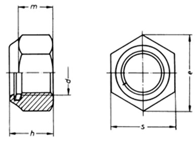 ISO 7040 Prevailing Torque Nuts with Non Metallic Insert