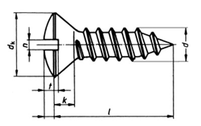 ISO 7051 Flat Countersunk Head Tapping Screws with Cross Recess