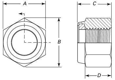 ASME B18.16.6 Style NE Nylon Insert Locknut Dimensions