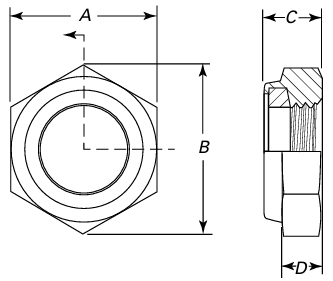 ASME B18.16.6 Style NTE Nylon Insert Locknut Dimensions