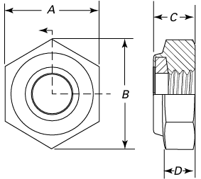 ASME B18.16.6 Style NTM Nylon Insert Locknut Dimensions