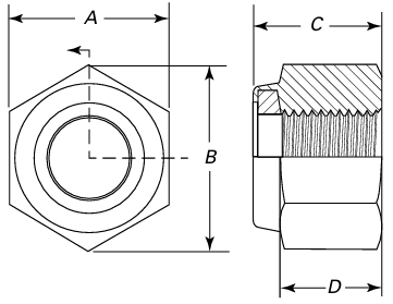 ASME B18.16.6 Style NU Nylon Insert Locknut Dimensions