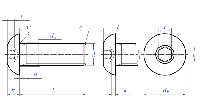 Inner hexagonal round head screw Inner hexagonal round head screw