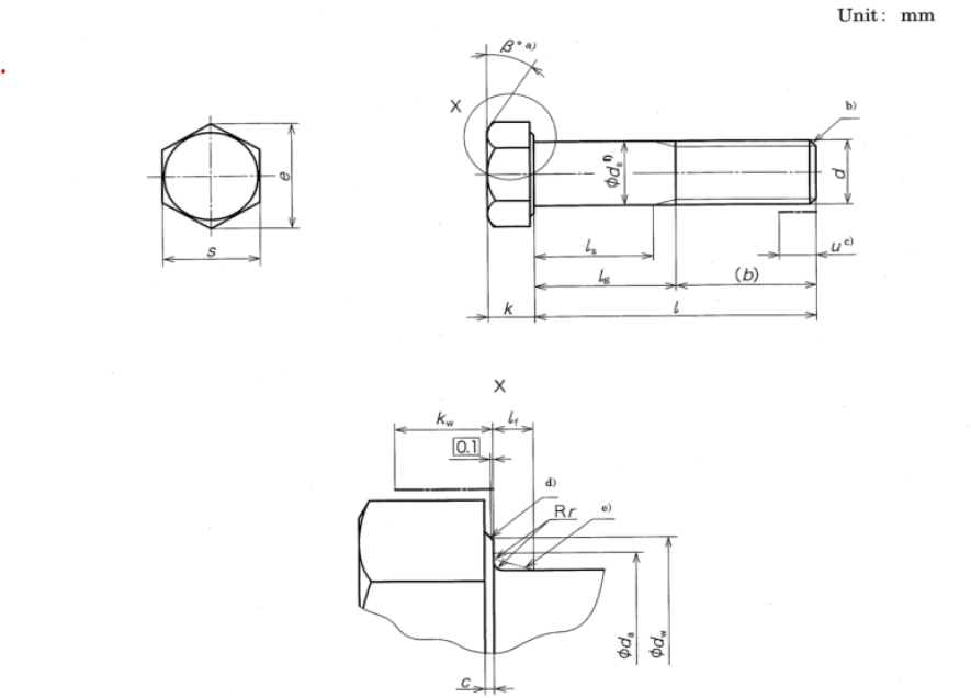 Nominal diamter hexagon head bolts, fine, product grades A and B